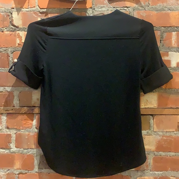 NWOT - WHBM Black short sleeve, button down blouse - XXSP - Picture 4 of 4